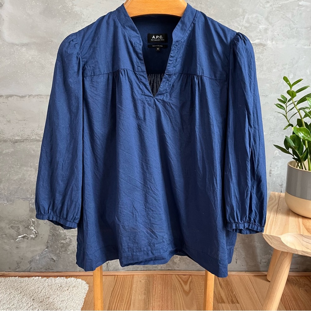 APC navy blue cotton tunic top